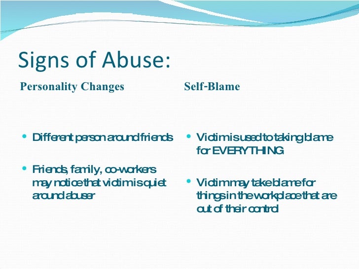 Warning signs of an abusive personality